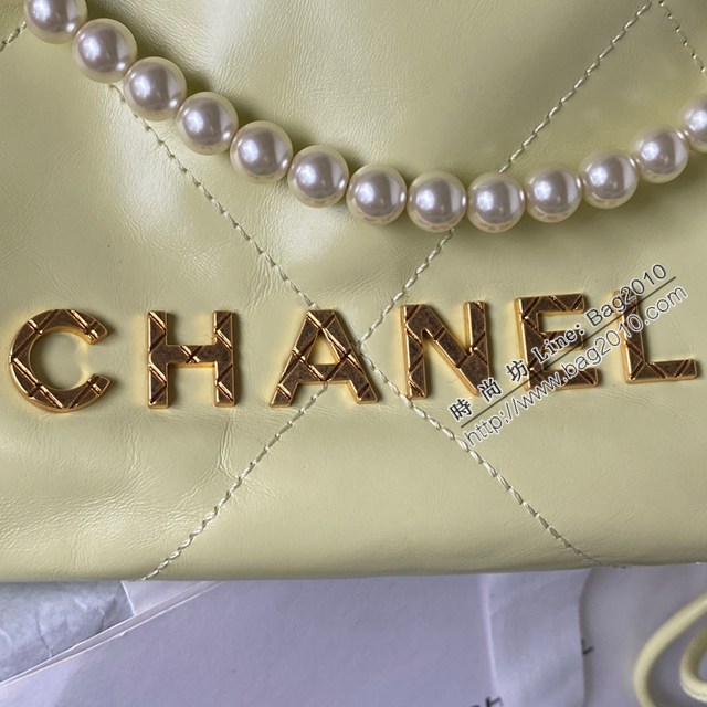 Chanel香奈兒23SAS3980專櫃新款珍珠鏈條女包 香奈兒mini22bag經典迷你版休閒時尚肩背包 djc6353